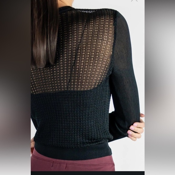 Free People H20 Crew Pullover Top Sweater Black S - Picture 4 of 5